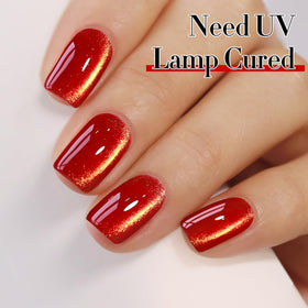 Double Rhythm Cat Eye Gel Polish Blood Red with base colours