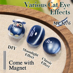 Double Rhythm Cat Eye Gel Polish Blue Coral bottle with magnet