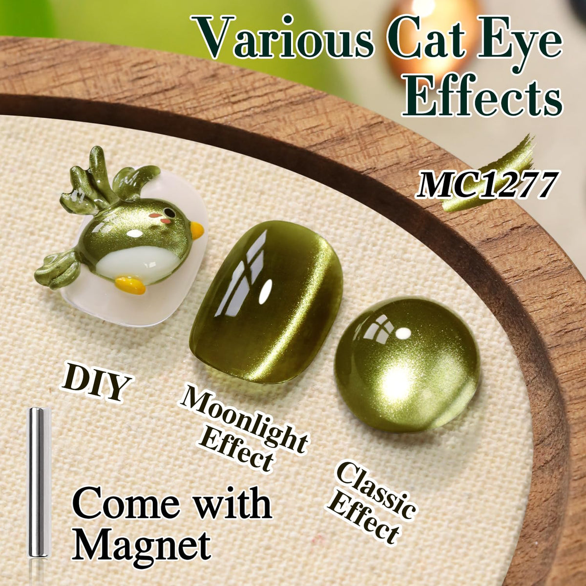 Double Rhythm Cat Eye Gel Polish bottle with holographic glitter