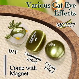 Double Rhythm Cat Eye Gel Polish bottle with holographic glitter