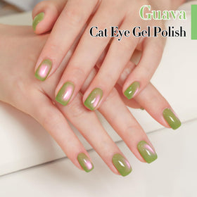 Double Rhythm Cat Eye Gel Polish bottle with holographic glitter