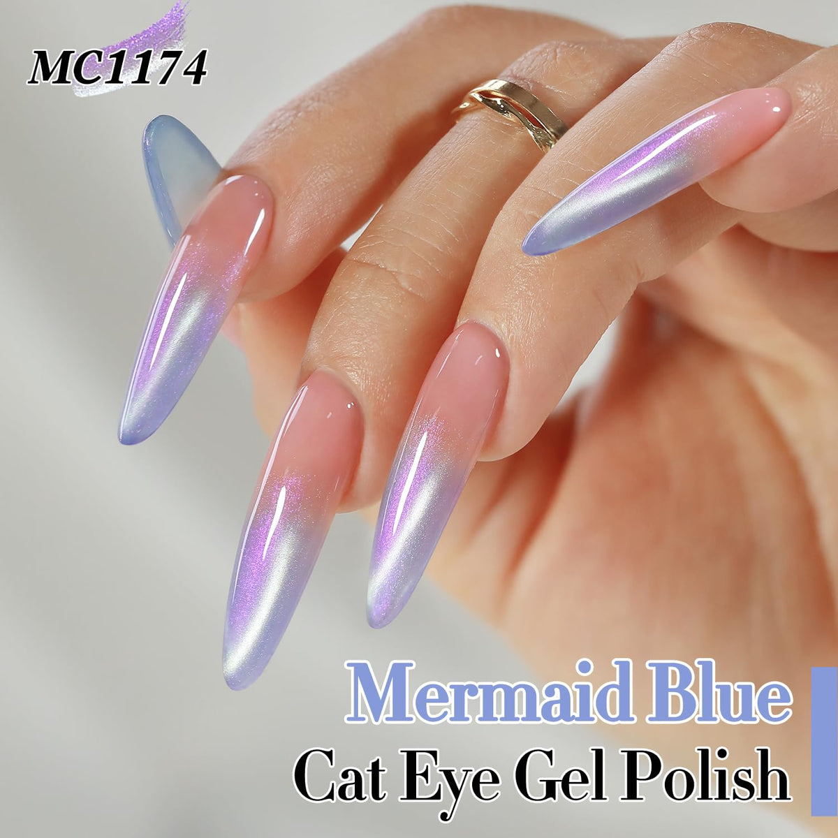 Double Rhythm Cat Eye Gel Polish bottle with holographic shimmer