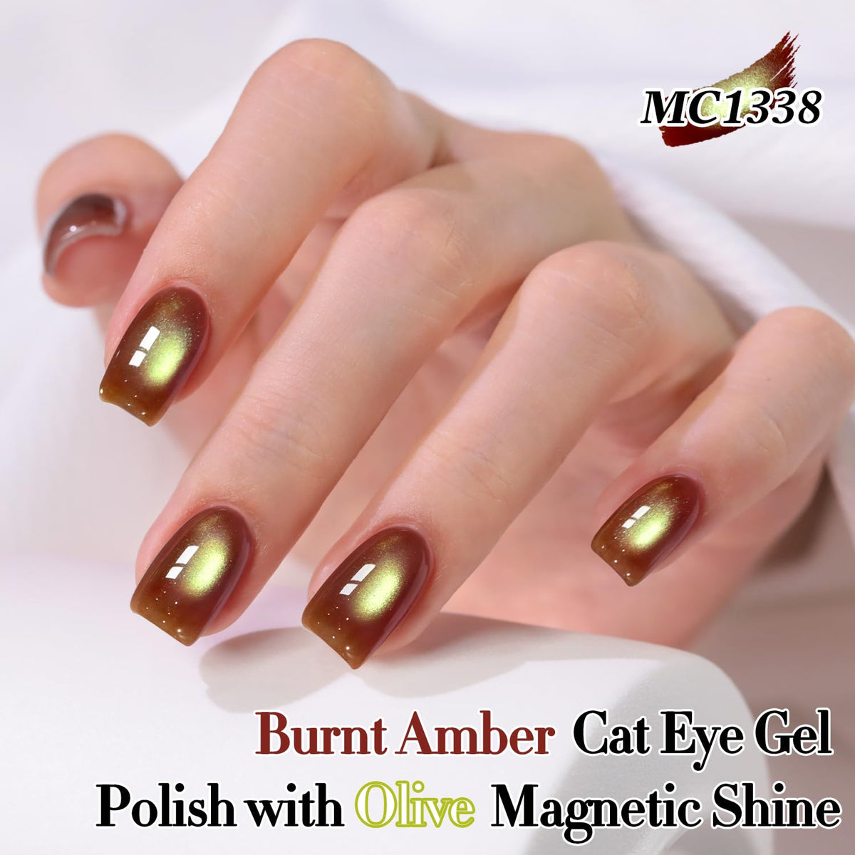 Double Rhythm Cat Eye Gel Polish Burnt Amber bottle with magnet