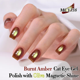 Double Rhythm Cat Eye Gel Polish Burnt Amber bottle with magnet