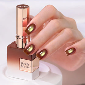 Double Rhythm Cat Eye Gel Polish Burnt Amber front view