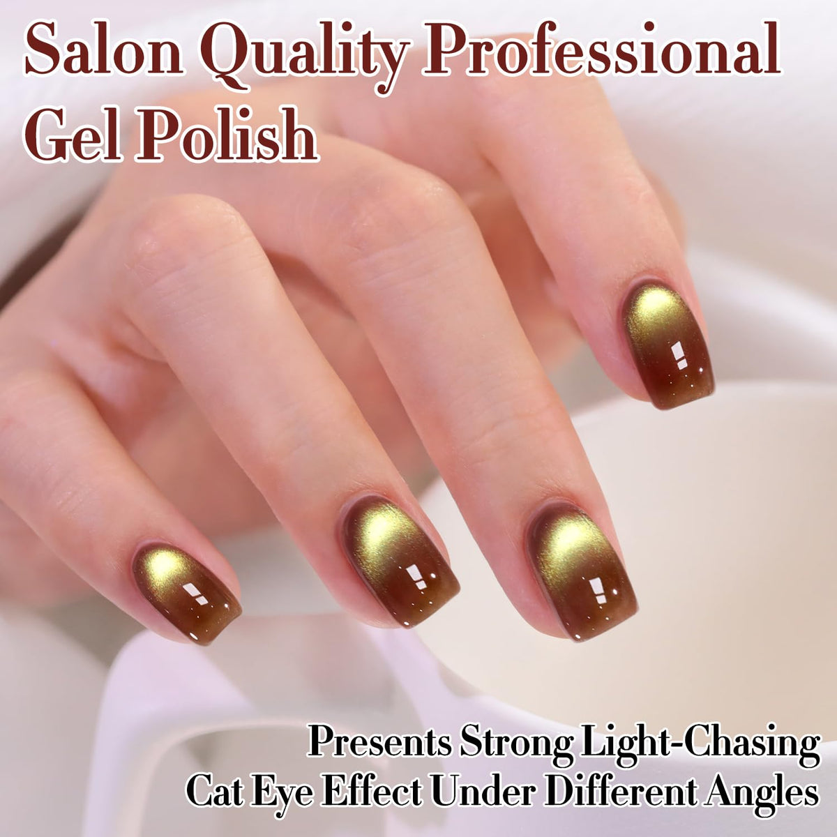 Double Rhythm Cat Eye Gel Polish Burnt Amber lifestyle scene
