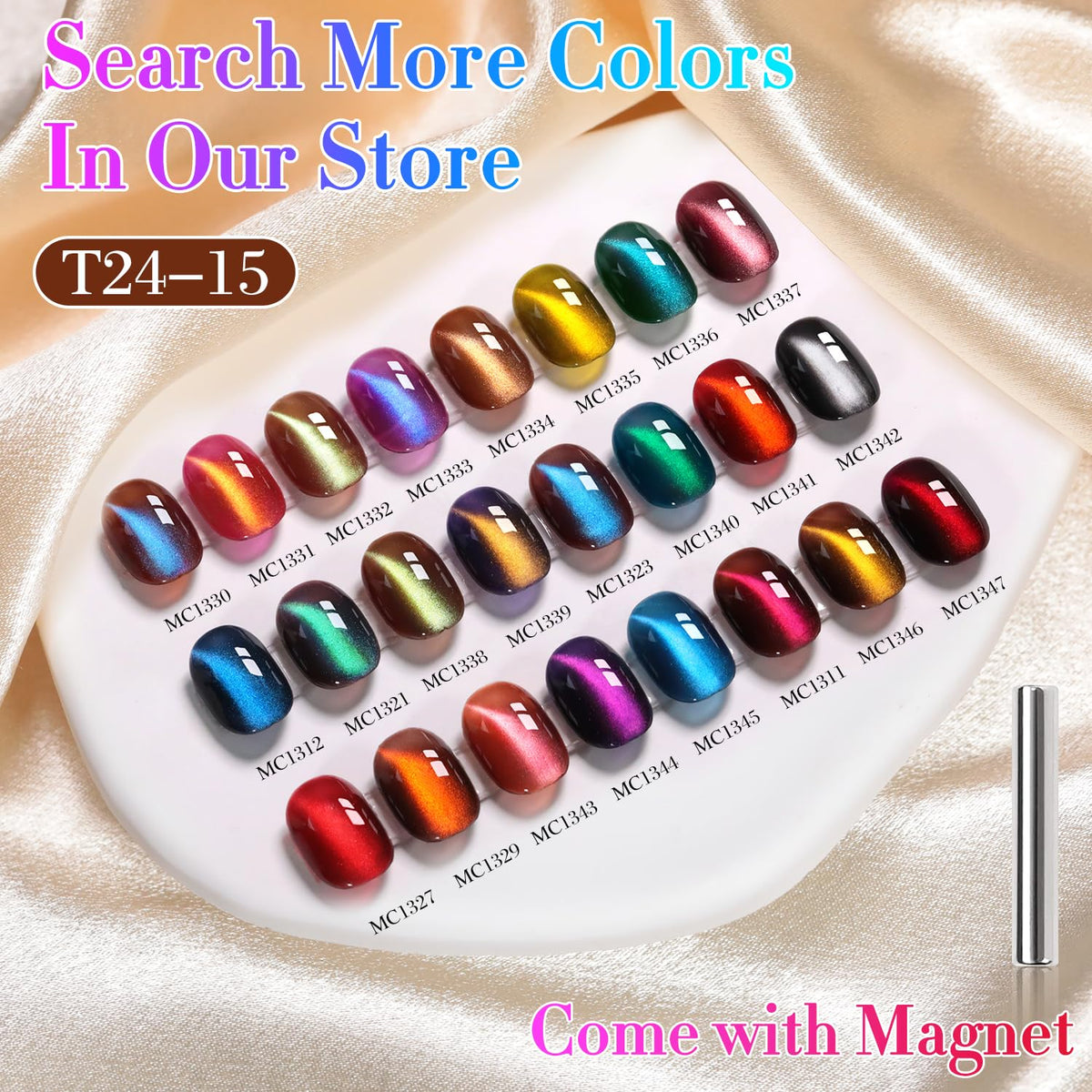 Double Rhythm Cat Eye Gel Polish Burnt Amber with nail art tools