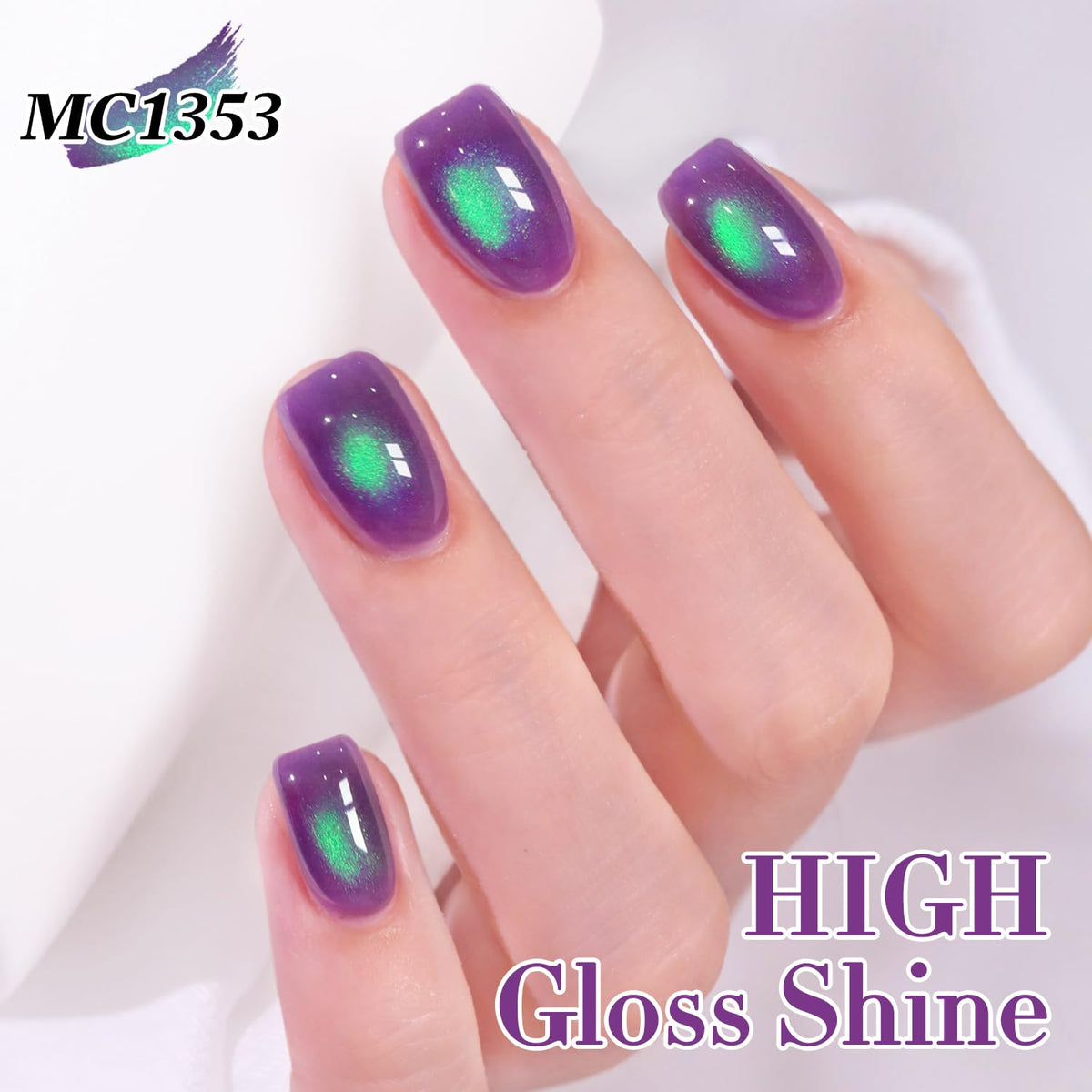 Double Rhythm Cat Eye Gel Polish curing under LED lamp