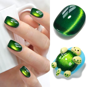 Double Rhythm Cat Eye Gel Polish dark green front view