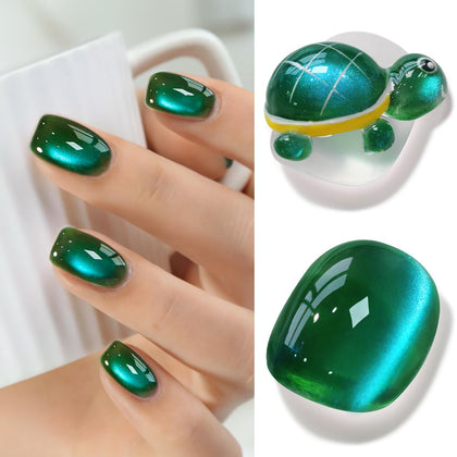 Double Rhythm Cat Eye Gel Polish Dark Green front view