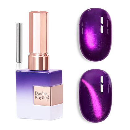Double Rhythm Cat Eye Gel Polish Deep Violet 15ml front view