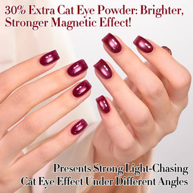Double Rhythm Cat Eye Gel Polish Dusty Rose in a nail art setup