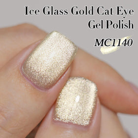 Double Rhythm Cat Eye Gel Polish in use under LED lamp