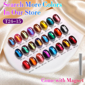 Double Rhythm Cat Eye Gel Polish in various nail art designs
