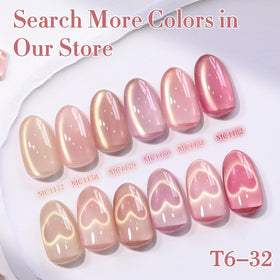 Double Rhythm Cat Eye Gel Polish in various nail art designs