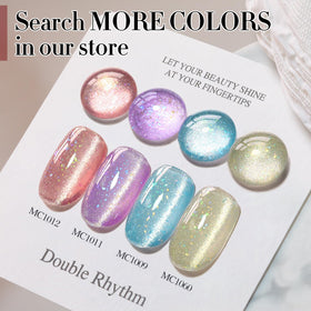 Double Rhythm Cat Eye Gel Polish in warm water for better effect