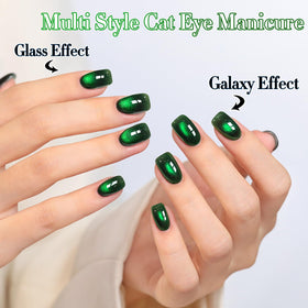 Double Rhythm Cat Eye Gel Polish Magic Dark Green swatch