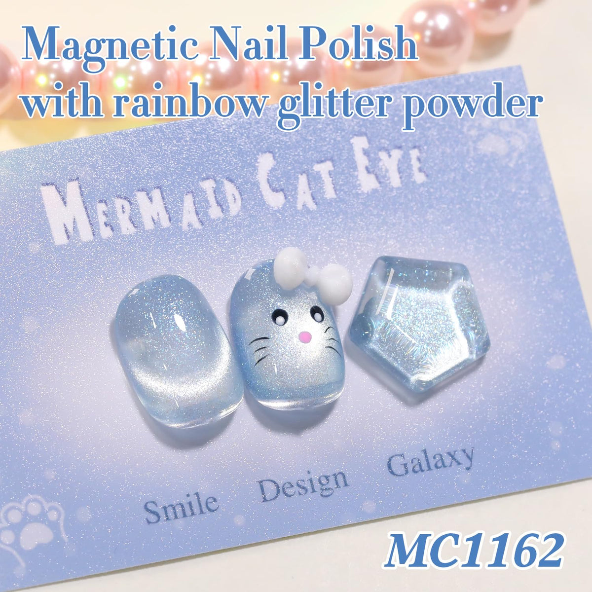 Double Rhythm Cat Eye Gel Polish Mermaid Blue bottle with cap