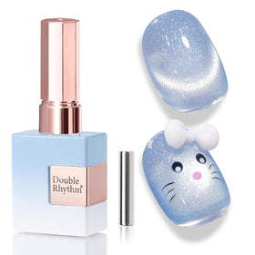 Double Rhythm Cat Eye Gel Polish Mermaid Blue front view