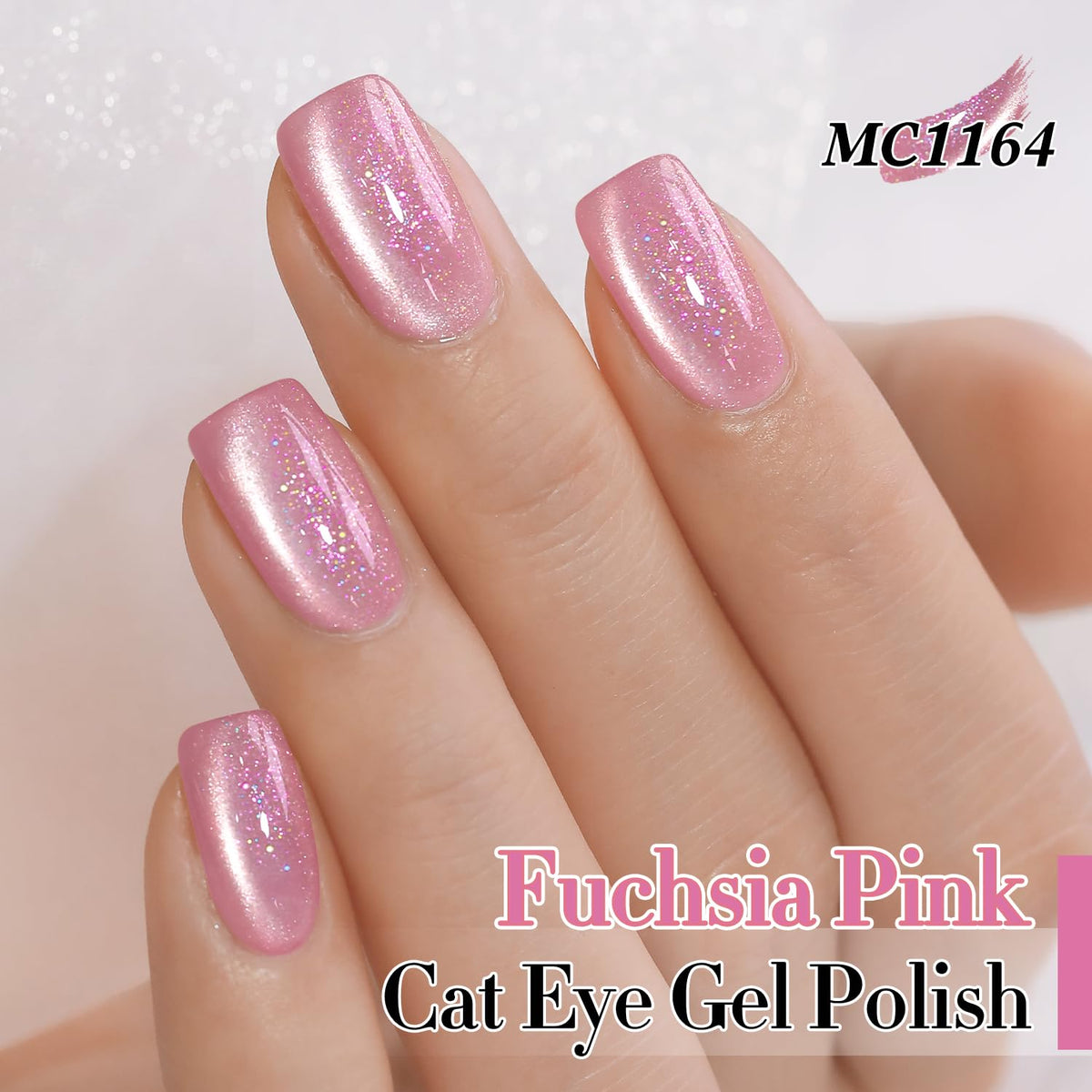 Double Rhythm Cat Eye Gel Polish Mermaid Pink bottle with cap