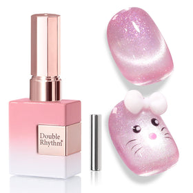 Double Rhythm Cat Eye Gel Polish Mermaid Pink front view