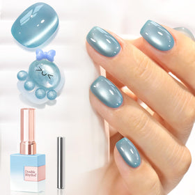 Double Rhythm Cat Eye Gel Polish Mist Blue front view