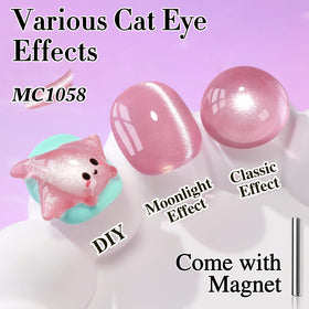 Double Rhythm Cat Eye Gel Polish on nails showcasing holographic effect