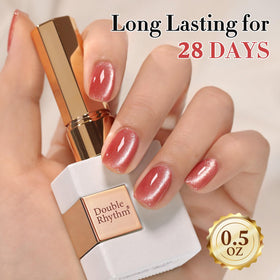 Double Rhythm Cat Eye Gel Polish Rose Peach application process