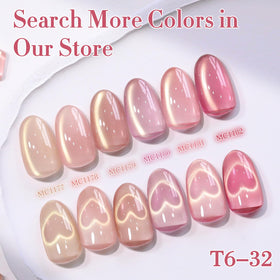 Double Rhythm Cat Eye Gel Polish Rose Pink with nail art tools