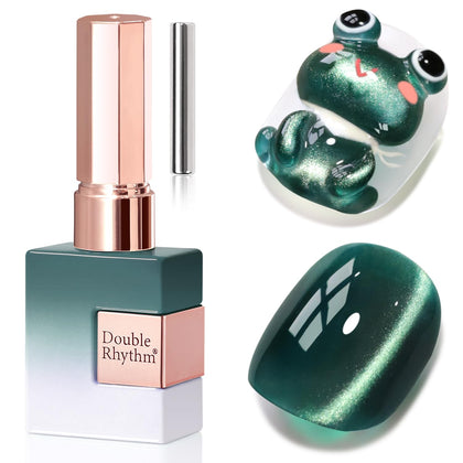 Double Rhythm Cat Eye Gel Polish Winter Green front view