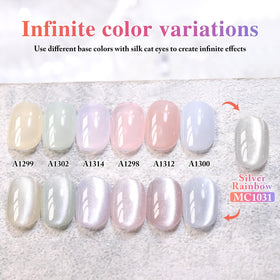 Double Rhythm Cat Eye Gel Polish with different base colours