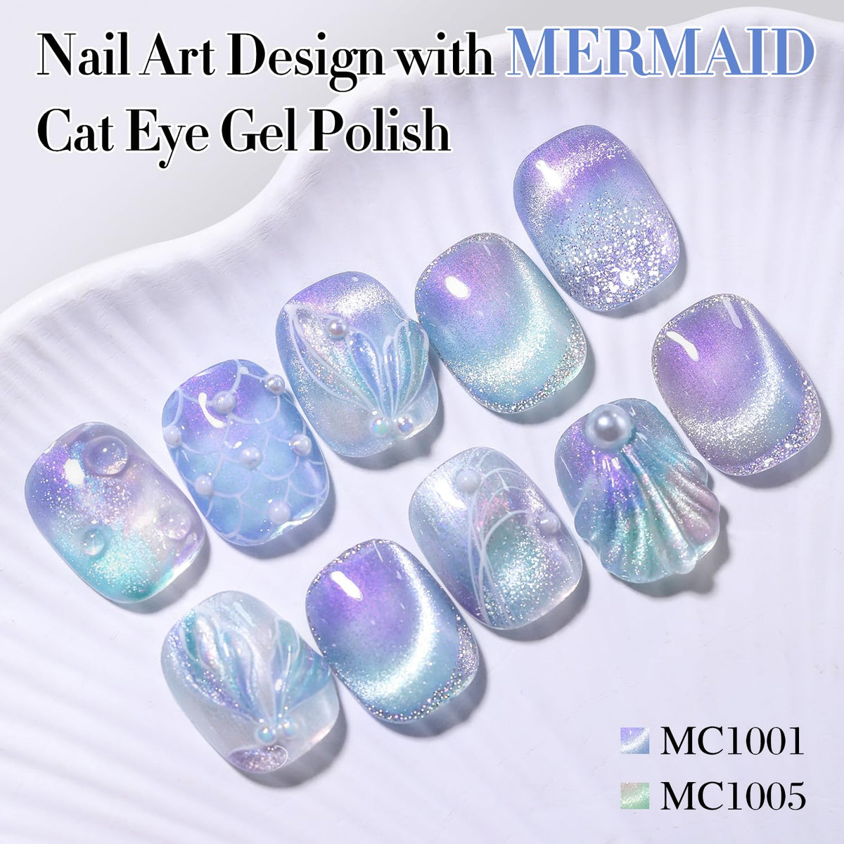 Double Rhythm Cat Eye Gel Polish with holographic shimmer
