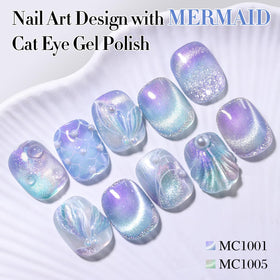 Double Rhythm Cat Eye Gel Polish with holographic shimmer