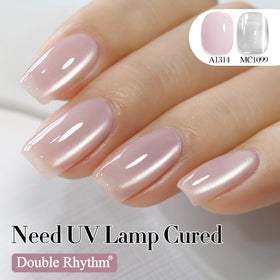 Double Rhythm Cat Eye Gel Polish with various base colours