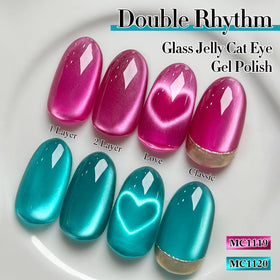 Double Rhythm Cat Eye Gel Polish with various base colours
