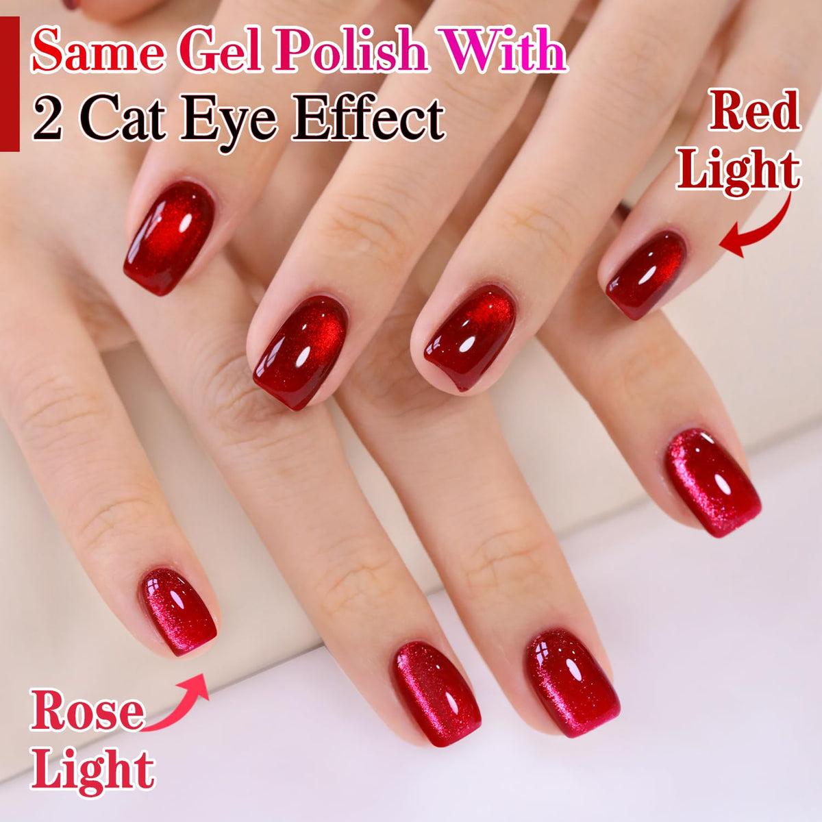 Double Rhythm Cat Eye Gel Polish with various base colours