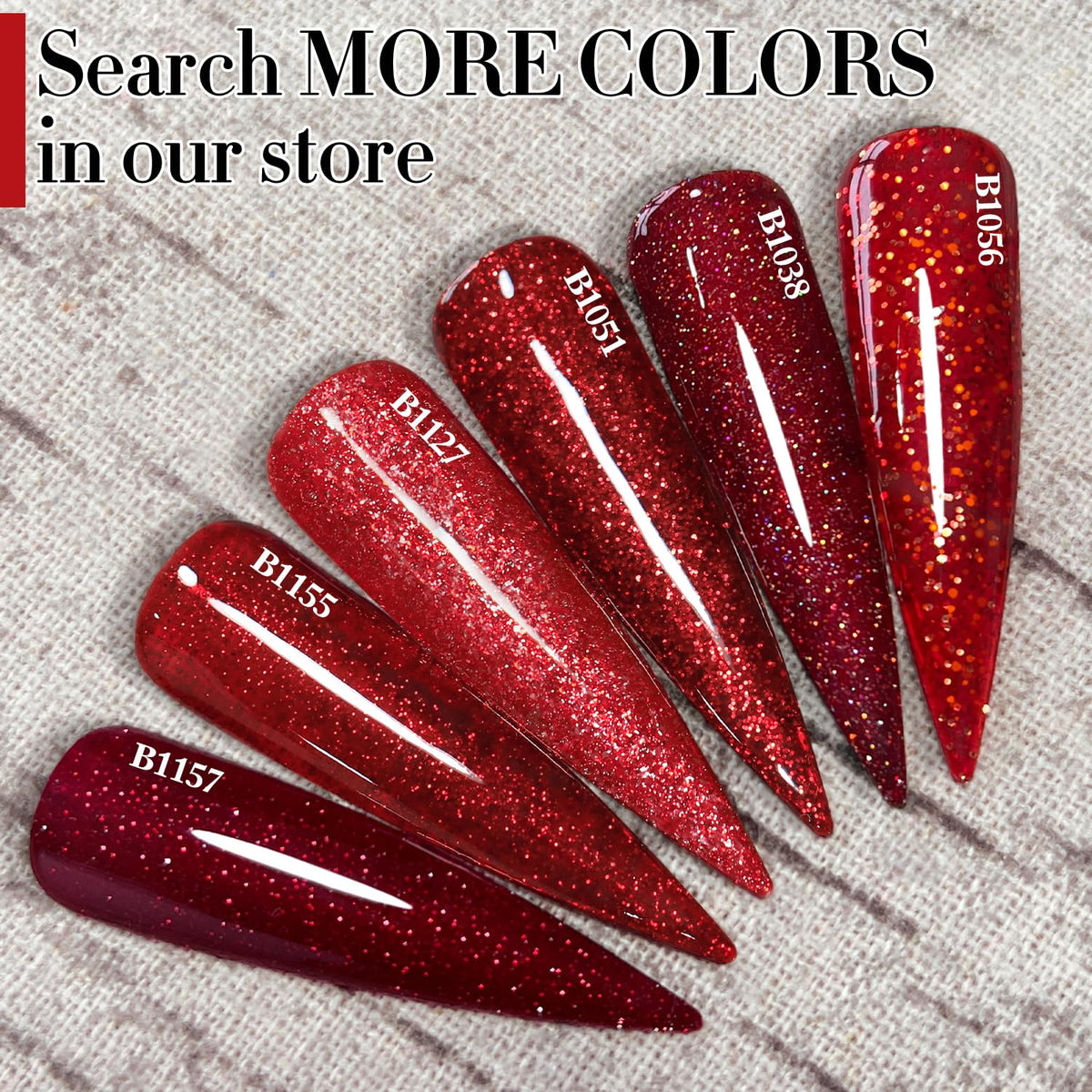 Double Rhythm Cherry Red Glitter Gel Polish with UV lamp