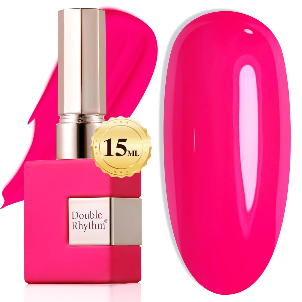 Double Rhythm Cherry Rose Gel Polish 15ml front view