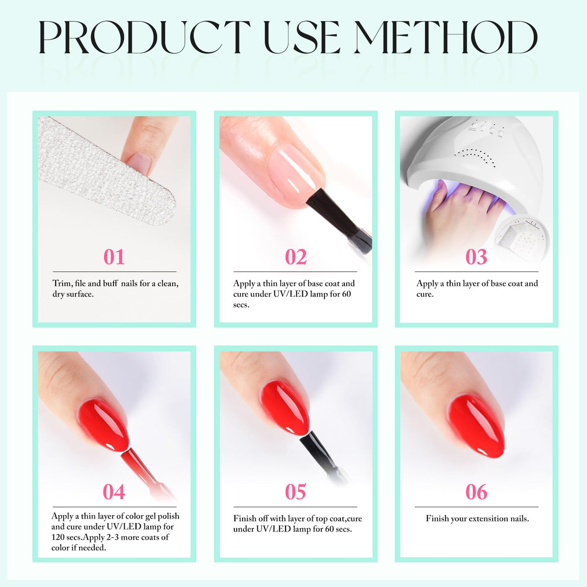 Double Rhythm Cherry Rose Gel Polish with brush