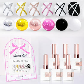 Double Rhythm Gel Liner Polish Set 6 Pcs 15ml front view