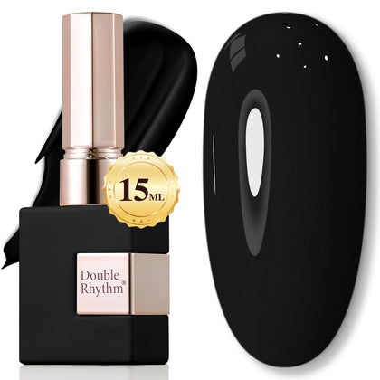 Double Rhythm Gel Nail Polish 15ML Black-A1015 front view