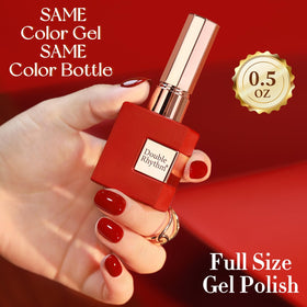 Double Rhythm Gel Nail Polish 15ml Brick Burgundy application process