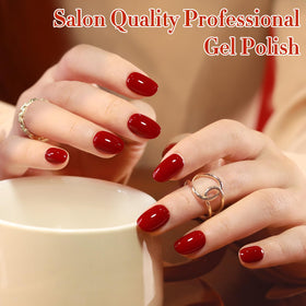 Double Rhythm Gel Nail Polish 15ml Brick Burgundy swatch on nails