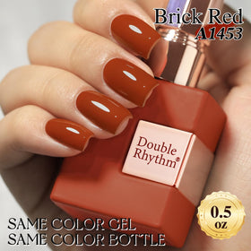 Double Rhythm Gel Nail Polish 15ML Burnt Brick application on nails