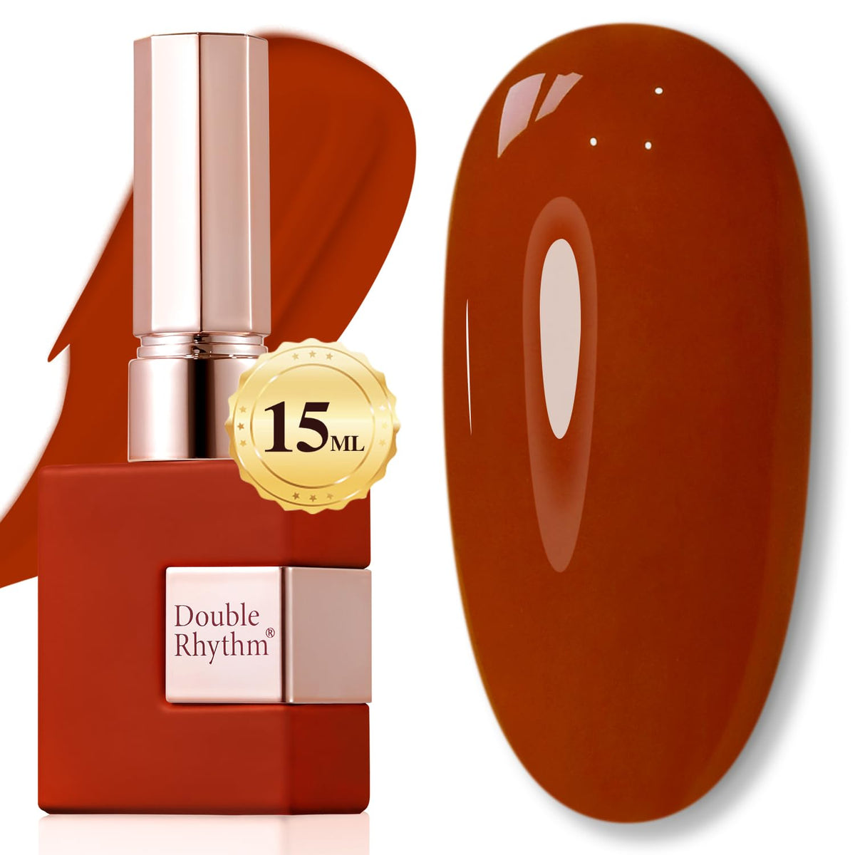 Double Rhythm Gel Nail Polish 15ML Burnt Brick front view