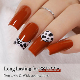 Double Rhythm Gel Nail Polish 15ML Burnt Brick with base and top coat