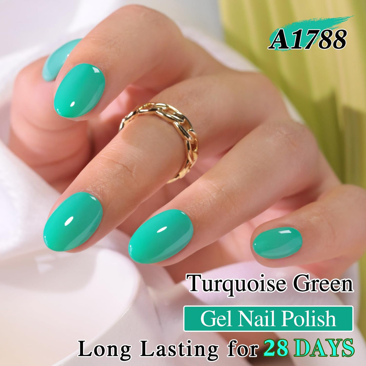 Double Rhythm Gel Nail Polish 15ML Deep Mint A1788 bottle side view