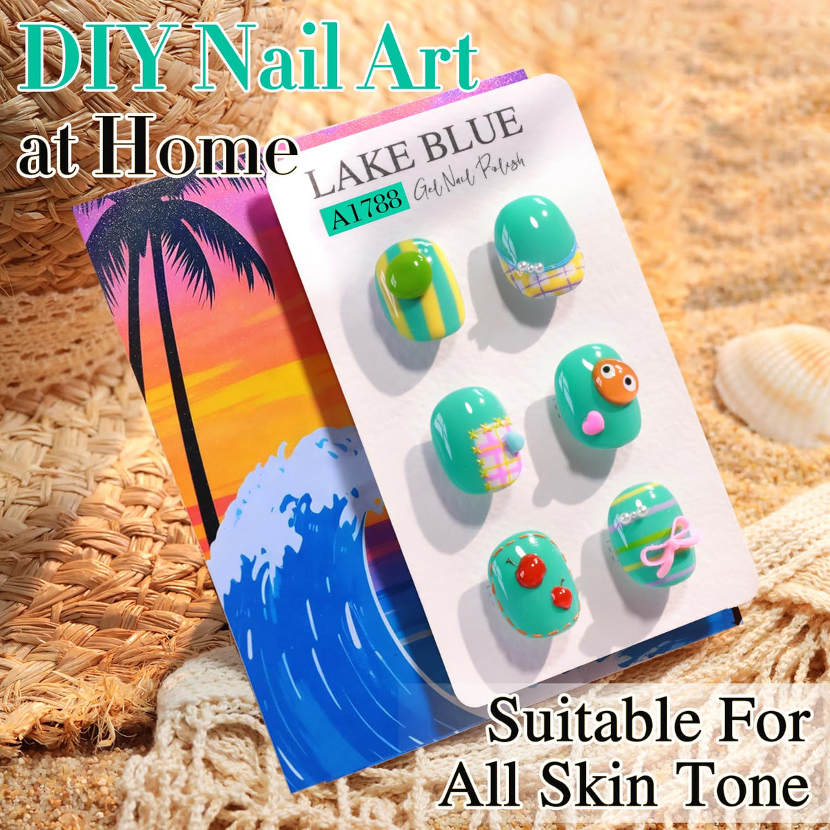 Double Rhythm Gel Nail Polish 15ML Deep Mint A1788 with applicator brush