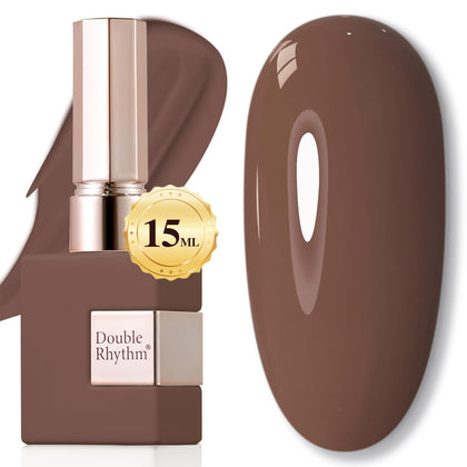 Double Rhythm Gel Nail Polish 15ML Gray Brown front view