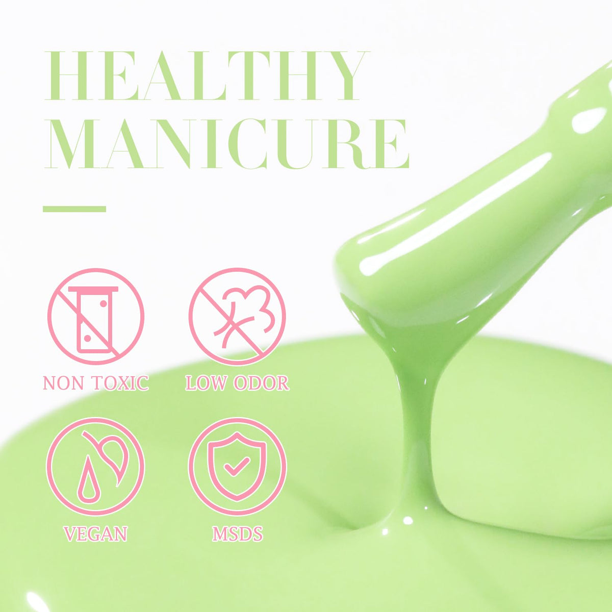 Double Rhythm Gel Nail Polish 15ML Green-A1391 with base and top coat